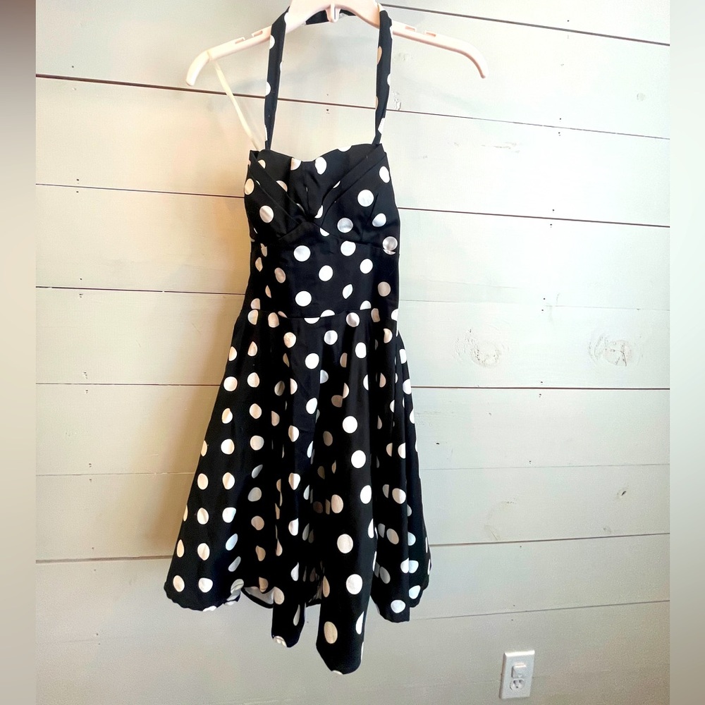 Little Black Dress with Cute Polka Dot/Vintage Twist